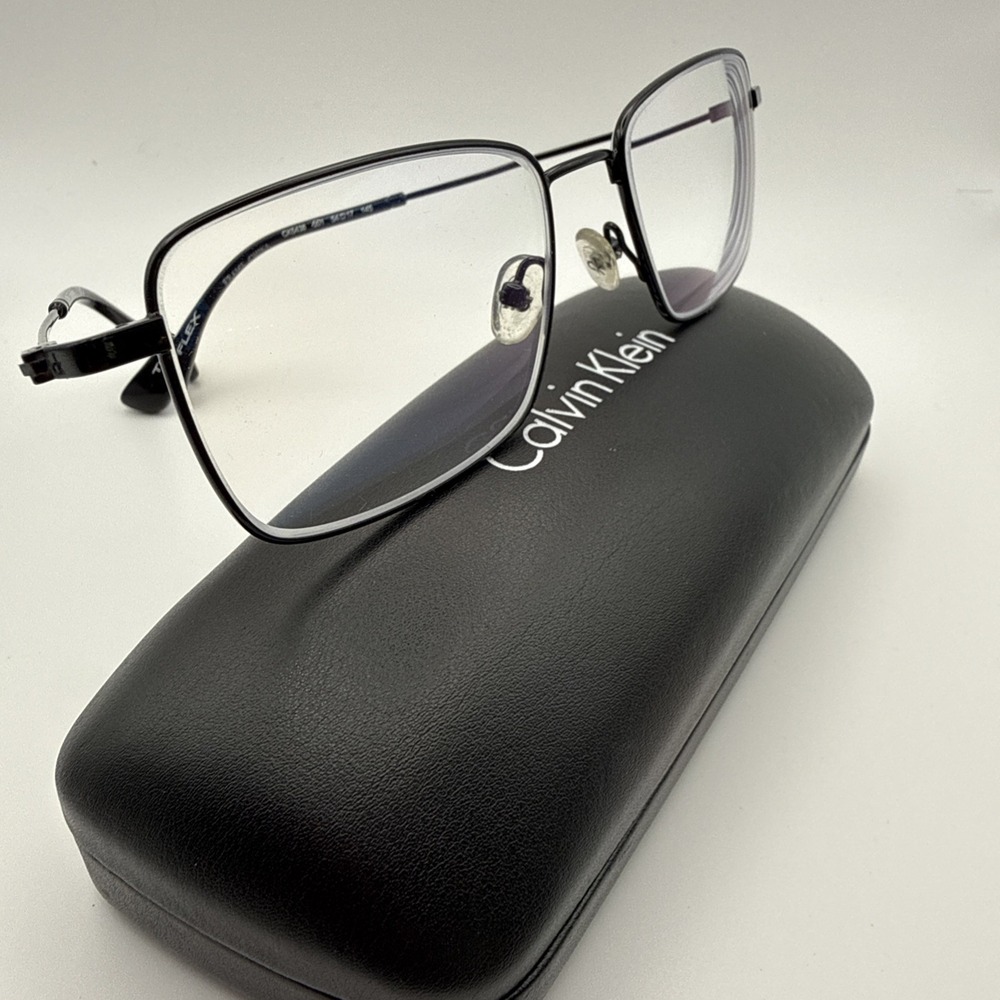 Calvin Klein Ti-Flex Black Rectangular Eyeglass Frames Only CK5438 001 54-17-145